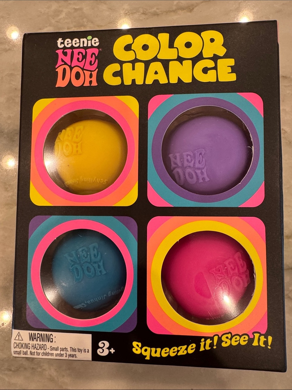 Color Change Squeeze Balls - Yellow, Purple, Blue, Pink